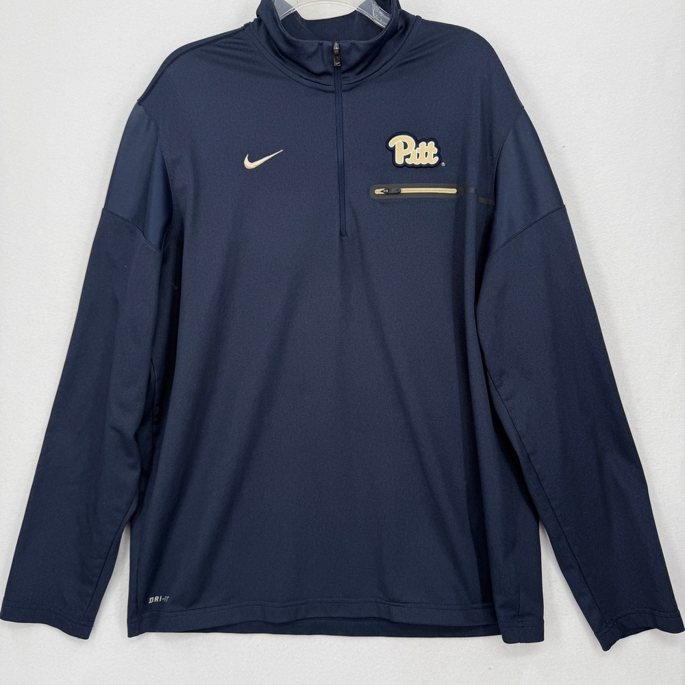 Nike Pitt Panthers Quarter Zip Pullover Mens XL Navy Blue NCAA Dri-FIT